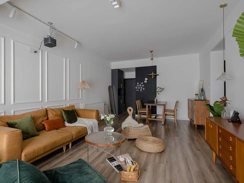 復(fù)古田園風(fēng)室內(nèi)裝修 長沙五礦萬境水岸 88㎡二居室家裝設(shè)計(jì)