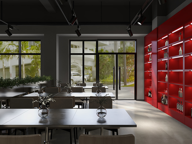 215㎡青島萬象城商業(yè)裝修實(shí)拍 西餐店北歐風(fēng)格 裝修設(shè)計全包