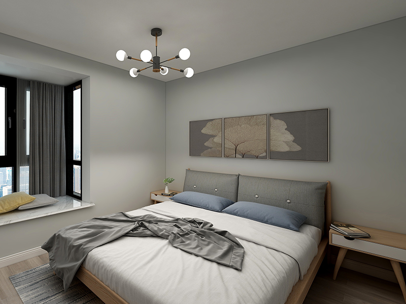 77平二居室全包裝修 惠州金碧灣北歐風(fēng)格 時尚精致全屋裝修