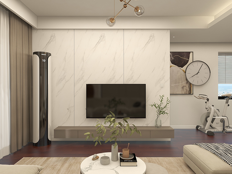 鄰居把門檻都踩爛了，就為了看我家客廳裝修的乳膠漆背景墻(圖1)